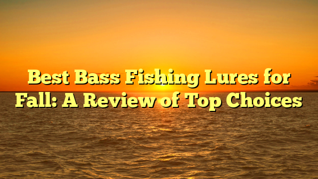 Best Bass Fishing Lures for Fall: A Review of Top Choices