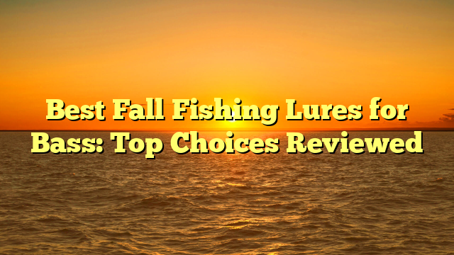 Best Fall Fishing Lures for Bass: Top Choices Reviewed